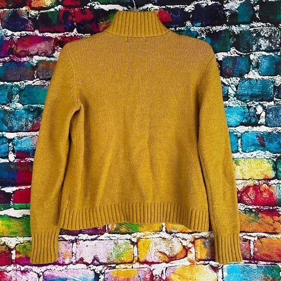 Marled Reunited Clothing 1/4 Zip Sweater with front pockets Mustard Small - Picture 2 of 9